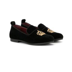 SOLD Dolce & Gabbana Crown Patch Velvet Slippers